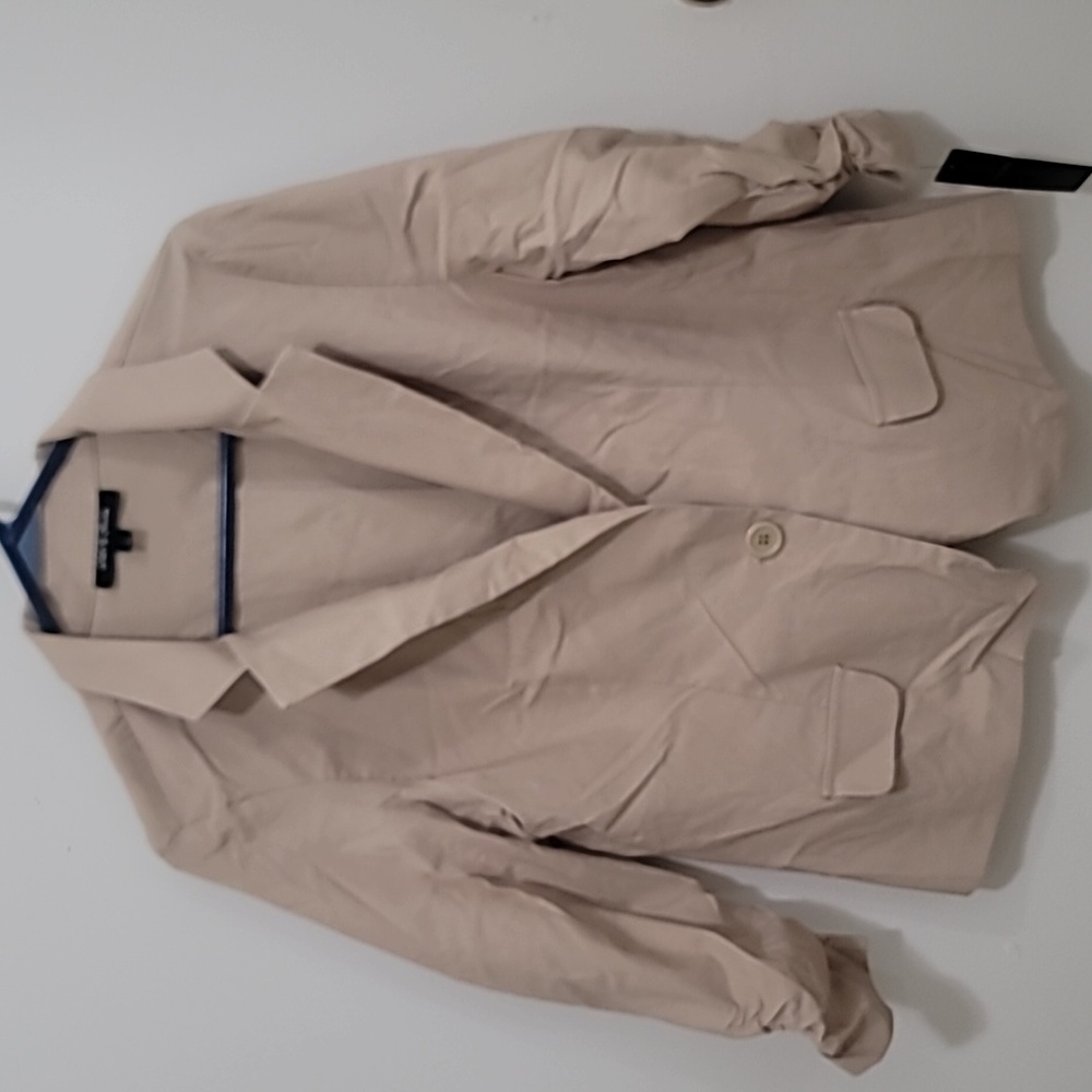 Tan 3 quarter length blazer